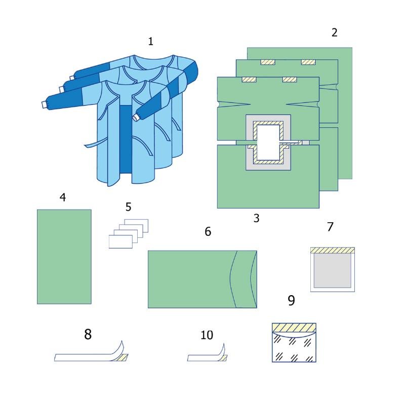 Комплект одягу та покриттів операційних для лапаротомії №5 Taipan-Pharm стерильний